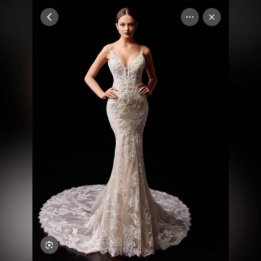 Enzoani Paige Elegant Lace Wedding Dress - Picture 9 of 10